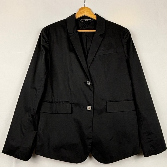 Norma Kamali Revolve Women Sz 16 2-Button Career Blazer Preppy Formal Funeral - Picture 2 of 10